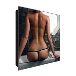  Schlüsselkasten 'Sexy Badezimmer' 30x30 Glas, inkl. Haken Schlüsselbrett Schlüssel-Box Design Aufbewahrung