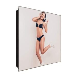  Schlüsselkasten 'Sexy Rythmus' 30x30 Glas, inkl. Haken Schlüsselbrett Schlüssel-Box Design Aufbewahrung