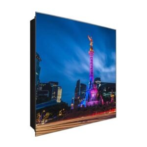  Schlüsselkasten 'Siegessäule ' 30x30 Glas, inkl. Haken Schlüsselbrett Schlüssel-Box Design Aufbewahrung