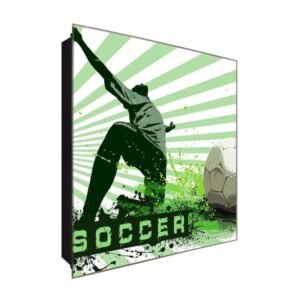  Schlüsselkasten 'Soccer Reklame' 30x30 Glas, inkl. Haken Schlüsselbrett Schlüssel-Box Design Aufbewahrung