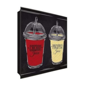  Schlüsselkasten 'Softdrinks' 30x30 Glas, inkl. Haken Schlüsselbrett Schlüssel-Box Design Aufbewahrung