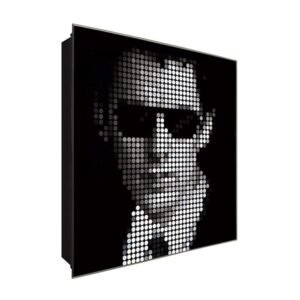  Schlüsselkasten 'Sonnenbrillen Kunst' 30x30 Glas, inkl. Haken Schlüsselbrett Schlüssel-Box Design Aufbewahrung