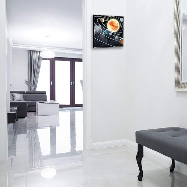 Schlüsselkasten 'Sonnensystem ' 30x30 Glas, inkl. Haken Schlüsselbrett Schlüssel-Box Design Aufbewahrung – Bild 3