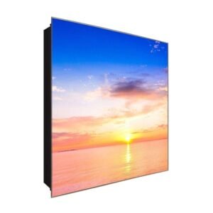  Schlüsselkasten 'Sonnenuntergang' 30x30 Glas, inkl. Haken Schlüsselbrett Schlüssel-Box Design Aufbewahrung