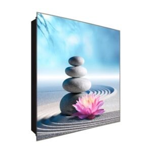  Schlüsselkasten 'Spa Gefühle' 30x30 Glas, inkl. Haken Schlüsselbrett Schlüssel-Box Design Aufbewahrung