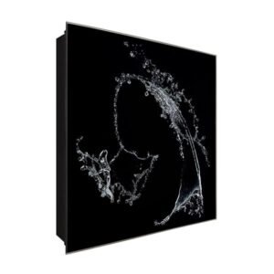  Schlüsselkasten 'Spritzig' 30x30 Glas, inkl. Haken Schlüsselbrett Schlüssel-Box Design Aufbewahrung