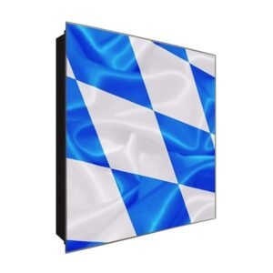  Schlüsselkasten 'Staatsflagge Bayern' 30x30 Glas, inkl. Haken Schlüsselbrett Schlüssel-Box Design Aufbewahrung
