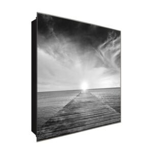  Schlüsselkasten 'Steg Black&White ' 30x30 Glas, inkl. Haken Schlüsselbrett Schlüssel-Box Design Aufbewahrung