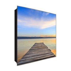  Schlüsselkasten 'Steg zum Glück' 30x30 Glas, inkl. Haken Schlüsselbrett Schlüssel-Box Design Aufbewahrung