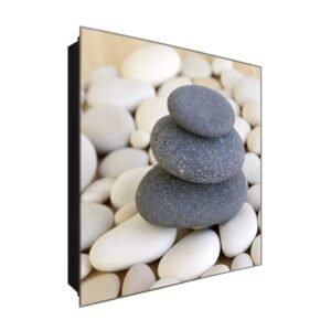  Schlüsselkasten 'Steine' 30x30 Glas, inkl. Haken Schlüsselbrett Schlüssel-Box Design Aufbewahrung