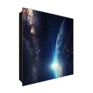  Schlüsselkasten 'Sternenlichter' 30x30 Glas, inkl. Haken Schlüsselbrett Schlüssel-Box Design Aufbewahrung