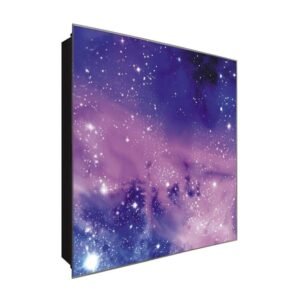  Schlüsselkasten 'Sternennacht' 30x30 Glas, inkl. Haken Schlüsselbrett Schlüssel-Box Design Aufbewahrung