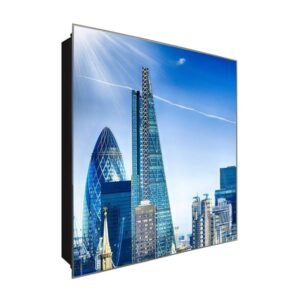  Schlüsselkasten 'Strahlender Himmel' 30x30 Glas, inkl. Haken Schlüsselbrett Schlüssel-Box Design Aufbewahrung