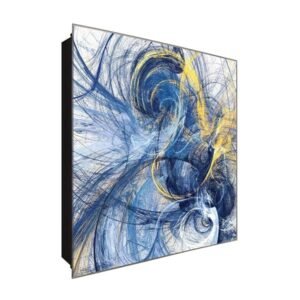  Schlüsselkasten 'Strudel aus Farben' 30x30 Glas, inkl. Haken Schlüsselbrett Schlüssel-Box Design Aufbewahrung