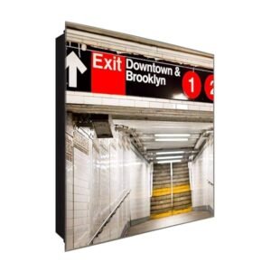  Schlüsselkasten 'Subway' 30x30 Glas, inkl. Haken Schlüsselbrett Schlüssel-Box Design Aufbewahrung