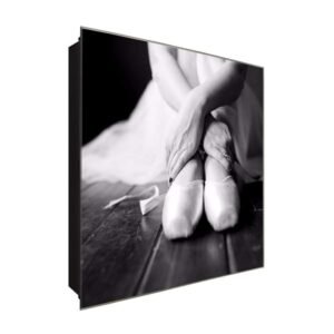  Schlüsselkasten 'Tanz der Ballerina' 30x30 Glas, inkl. Haken Schlüsselbrett Schlüssel-Box Design Aufbewahrung