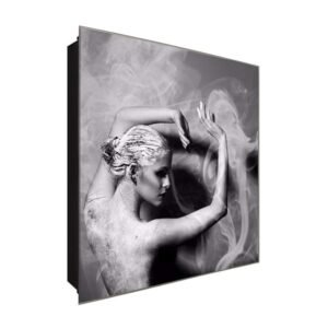  Schlüsselkasten 'Tanz im Rauch ' 30x30 Glas, inkl. Haken Schlüsselbrett Schlüssel-Box Design Aufbewahrung