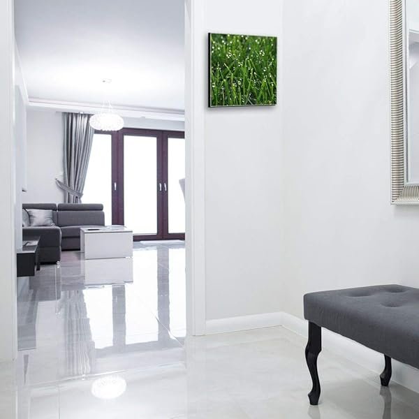 Schlüsselkasten 'Tau auf Grass' 30x30 Glas, inkl. Haken Schlüsselbrett Schlüssel-Box Design Aufbewahrung – Bild 3