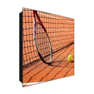  Schlüsselkasten 'Tennis Sandplatz' 30x30 Glas, inkl. Haken Schlüsselbrett Schlüssel-Box Design Aufbewahrung