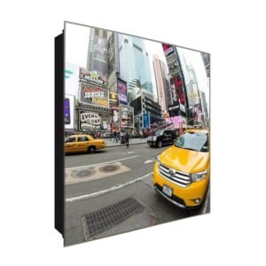  Schlüsselkasten 'Timesquare' 30x30 Glas, inkl. Haken Schlüsselbrett Schlüssel-Box Design Aufbewahrung