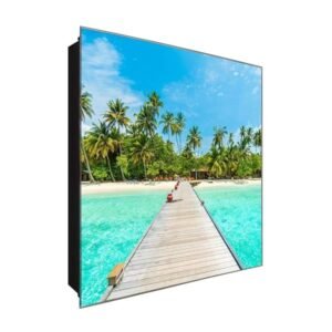  Schlüsselkasten 'Tontöpfe am Steg' 30x30 Glas, inkl. Haken Schlüsselbrett Schlüssel-Box Design Aufbewahrung