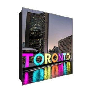  Schlüsselkasten 'Toronto' 30x30 Glas, inkl. Haken Schlüsselbrett Schlüssel-Box Design Aufbewahrung