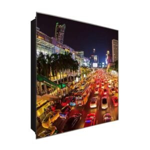  Schlüsselkasten 'Traffic ' 30x30 Glas, inkl. Haken Schlüsselbrett Schlüssel-Box Design Aufbewahrung