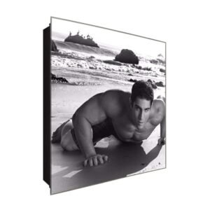  Schlüsselkasten 'Training am Meer' 30x30 Glas, inkl. Haken Schlüsselbrett Schlüssel-Box Design Aufbewahrung