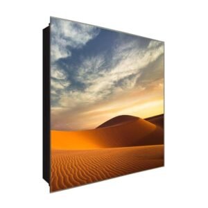  Schlüsselkasten 'Trockenwüste ' 30x30 Glas, inkl. Haken Schlüsselbrett Schlüssel-Box Design Aufbewahrung