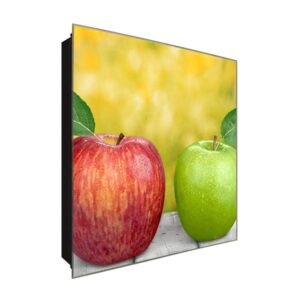  Schlüsselkasten 'Two Apples' 30x30 Glas, inkl. Haken Schlüsselbrett Schlüssel-Box Design Aufbewahrung