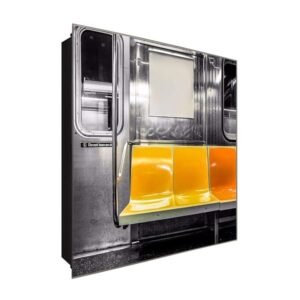  Schlüsselkasten 'U-Bahn Plätze' 30x30 Glas, inkl. Haken Schlüsselbrett Schlüssel-Box Design Aufbewahrung