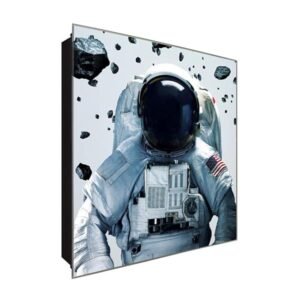  Schlüsselkasten 'US Astronaut' 30x30 Glas, inkl. Haken Schlüsselbrett Schlüssel-Box Design Aufbewahrung