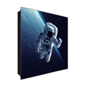  Schlüsselkasten 'Über der Erde' 30x30 Glas, inkl. Haken Schlüsselbrett Schlüssel-Box Design Aufbewahrung