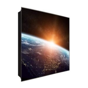  Schlüsselkasten 'Universum Unendlich' 30x30 Glas, inkl. Haken Schlüsselbrett Schlüssel-Box Design Aufbewahrung