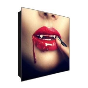  Schlüsselkasten 'Vampire Lady' 30x30 Glas, inkl. Haken Schlüsselbrett Schlüssel-Box Design Aufbewahrung