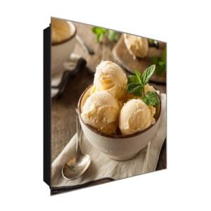  Schlüsselkasten 'Vanille EIS ' 30x30 Glas, inkl. Haken Schlüsselbrett Schlüssel-Box Design Aufbewahrung