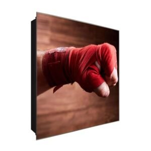  Schlüsselkasten 'Verbundene Hand' 30x30 Glas, inkl. Haken Schlüsselbrett Schlüssel-Box Design Aufbewahrung