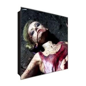  Schlüsselkasten 'Verunglügte Frau ' 30x30 Glas, inkl. Haken Schlüsselbrett Schlüssel-Box Design Aufbewahrung