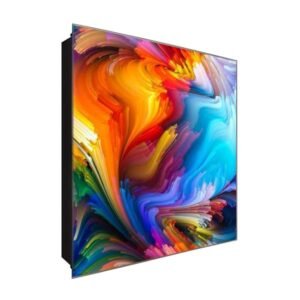  Schlüsselkasten 'Verwischte Malerei' 30x30 Glas, inkl. Haken Schlüsselbrett Schlüssel-Box Design Aufbewahrung