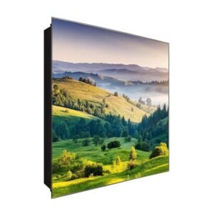  Schlüsselkasten 'Wald&Wiese ' 30x30 Glas, inkl. Haken Schlüsselbrett Schlüssel-Box Design Aufbewahrung