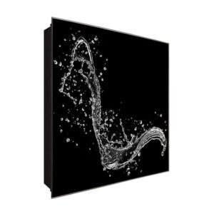  Schlüsselkasten 'Wasser Schlange' 30x30 Glas, inkl. Haken Schlüsselbrett Schlüssel-Box Design Aufbewahrung