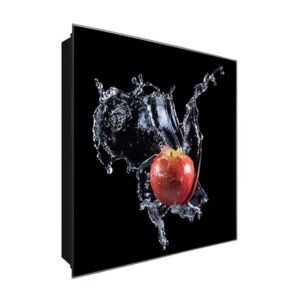  Schlüsselkasten 'Wasserapfel' 30x30 Glas, inkl. Haken Schlüsselbrett Schlüssel-Box Design Aufbewahrung