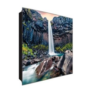  Schlüsselkasten 'Wasserfall' 30x30 Glas, inkl. Haken Schlüsselbrett Schlüssel-Box Design Aufbewahrung