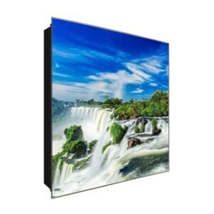  Schlüsselkasten 'Wasserfall' 30x30 Glas, inkl. Haken Schlüsselbrett Schlüssel-Box Design Aufbewahrung