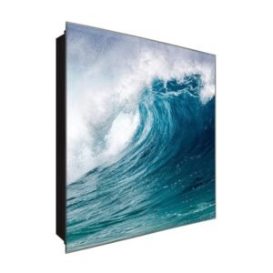  Schlüsselkasten 'Wasserwelle' 30x30 Glas, inkl. Haken Schlüsselbrett Schlüssel-Box Design Aufbewahrung