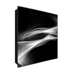  Schlüsselkasten 'Weiß trifft schwarz' 30x30 Glas, inkl. Haken Schlüsselbrett Schlüssel-Box Design Aufbewahrung