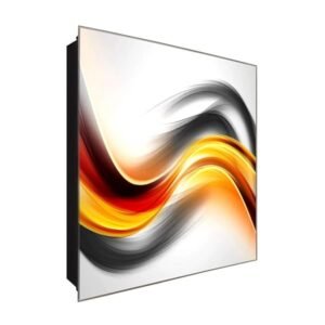  Schlüsselkasten 'Wellenformation' 30x30 Glas, inkl. Haken Schlüsselbrett Schlüssel-Box Design Aufbewahrung