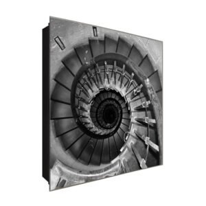  Schlüsselkasten 'Wendeltreppe' 30x30 Glas, inkl. Haken Schlüsselbrett Schlüssel-Box Design Aufbewahrung