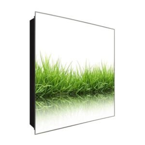  Schlüsselkasten 'Wiesen Spiegelung' 30x30 Glas, inkl. Haken Schlüsselbrett Schlüssel-Box Design Aufbewahrung