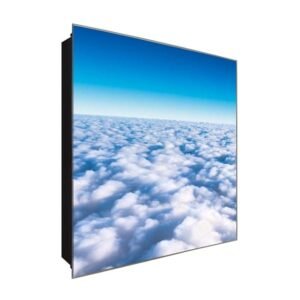  Schlüsselkasten 'Wolkenhimmel' 30x30 Glas, inkl. Haken Schlüsselbrett Schlüssel-Box Design Aufbewahrung